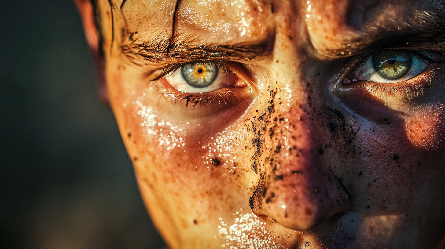 Visage coureur ultra trail effort